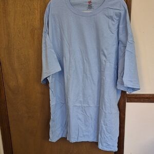Hanes Men's Light Blue T-Shirt